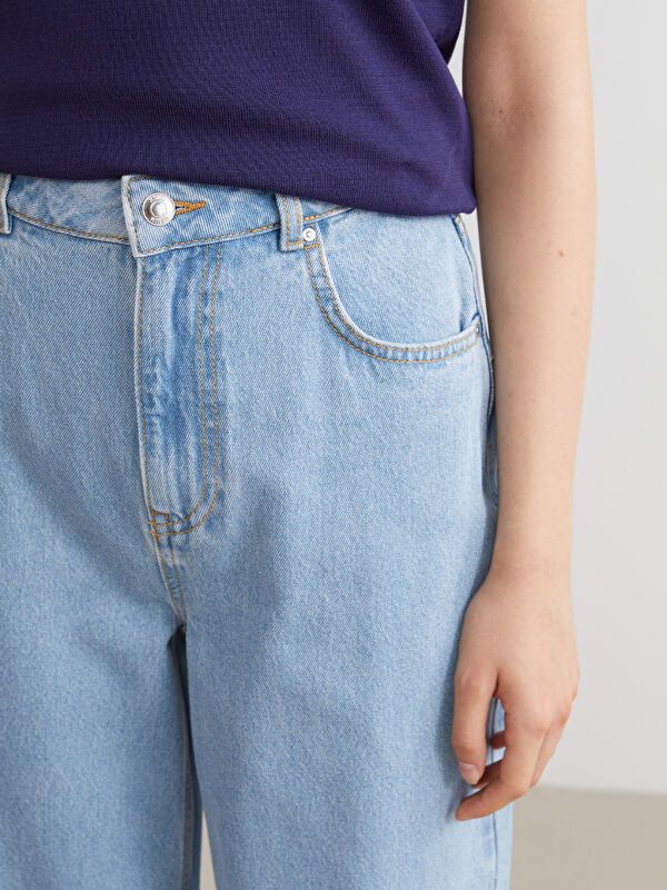 Moudda LC Waikiki - Pantalon tissé en denim Femme Bleu clair - Tunisie 3