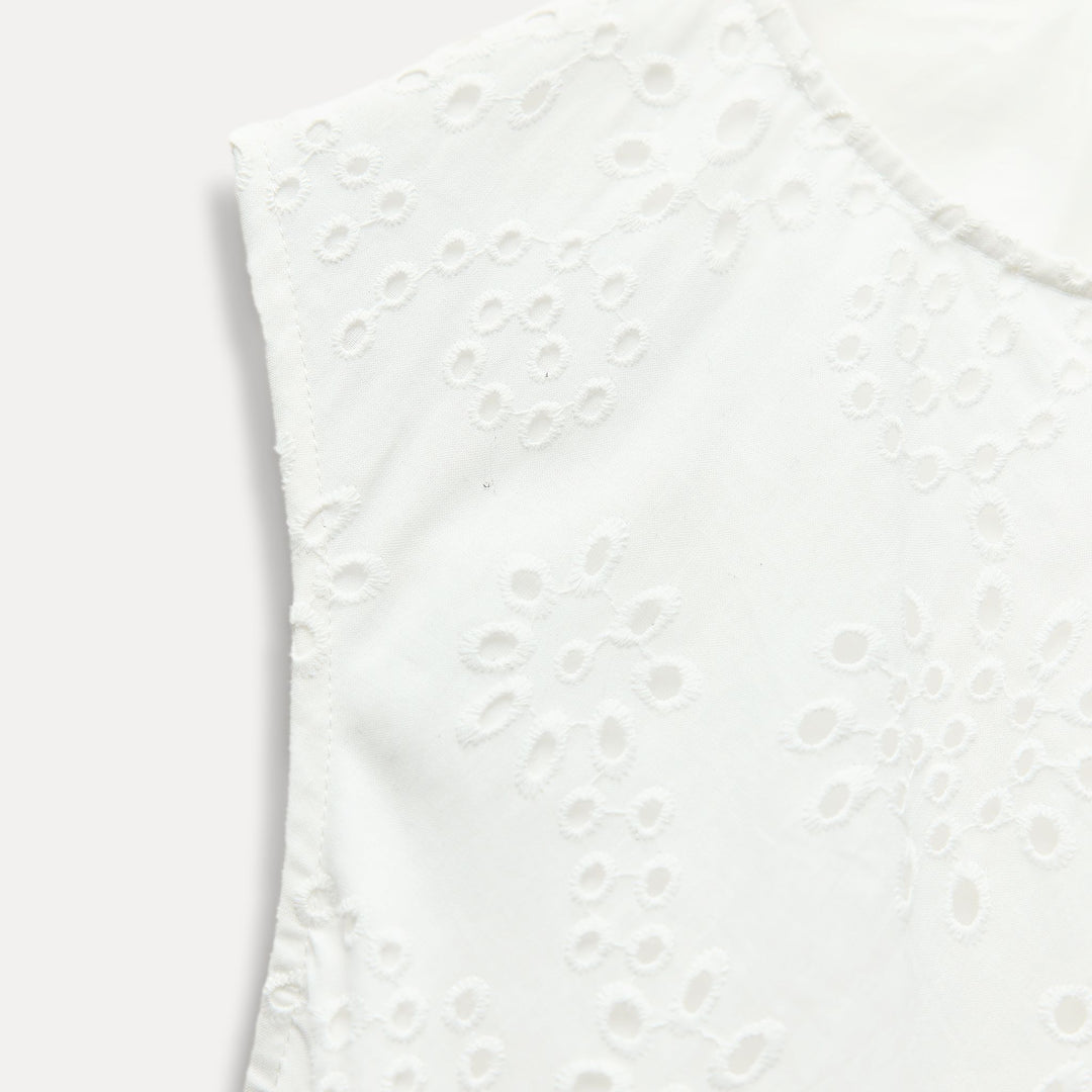 Moudda ZARA - Robe Midi Sans Manches Broderie Anglaise - Tunisie 3