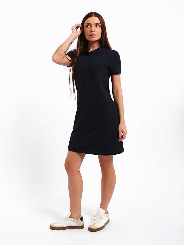 Moudda LC Waikiki - Robe manches courtes en jersey pour Femme couleur Bleu marine - Tunisie 2