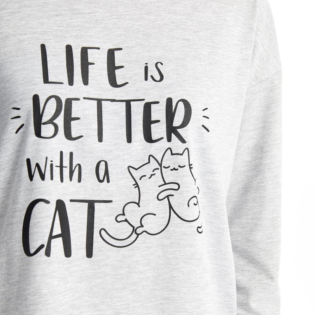 Moudda LC Waikiki - Pyjama en jersey manches longues Femme Imprimé rose - Tunisie 3