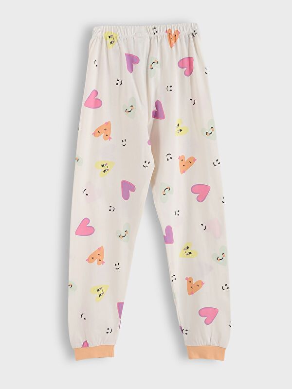 Moudda LC Waikiki - Pyjama en jersey manches longues moyen Fille Imprimé écru - Tunisie 4