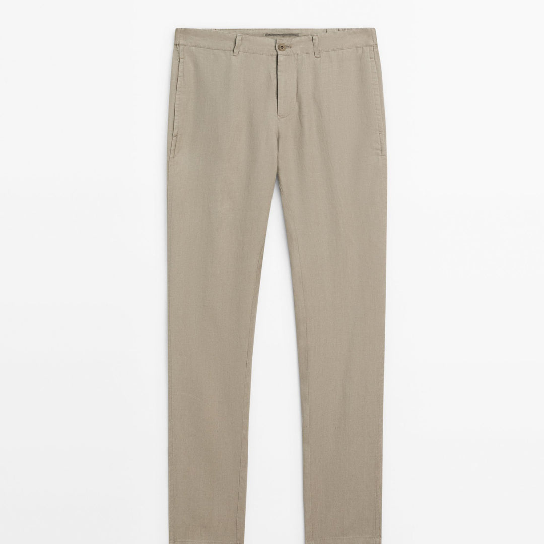 Moudda Massimo Dutti - Pantalon 100 % lin sophistiqué fuselé - Tunisie 2