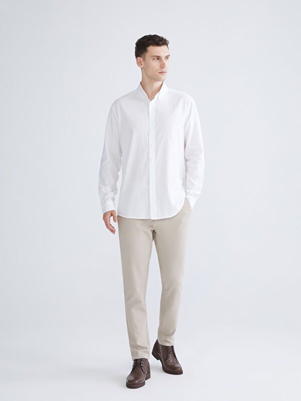 Moudda LC Waikiki - Chemise tissée manches longues Homme Buxe blanc - Tunisie 2