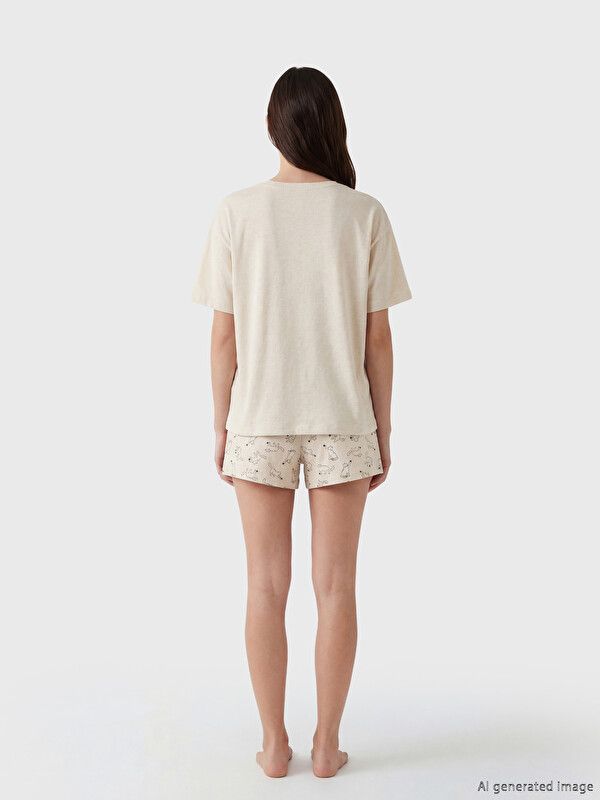 Moudda LC Waikiki - Ensemble court en jersey pour Femme couleur Imprimé mélangé - Tunisie 4
