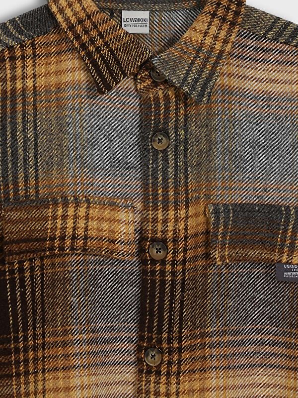 Moudda LC Waikiki - Chemise tissée manches longues Garçon Carreaux beige - Tunisie 4