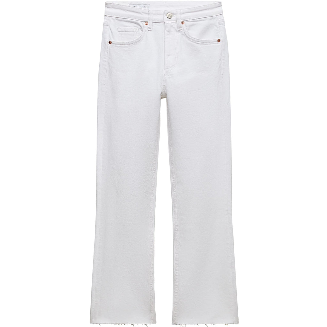 Moudda ZARA - Pantalon évasé court 5 poches taille haute ourlet brut - Tunisie 3