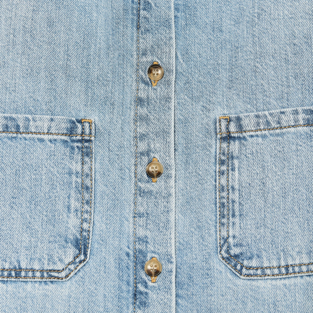 Moudda ZARA - Chemise Denim - Bleu Décoloré - Tunisie 3