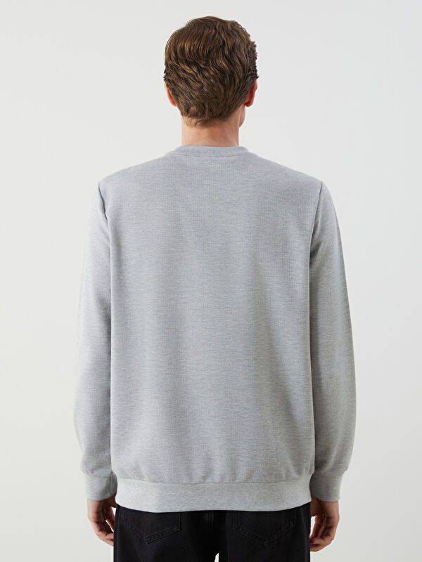 Moudda LC Waikiki - Sweatshirt jersey basique Homme Mélange de gris - Tunisie 4