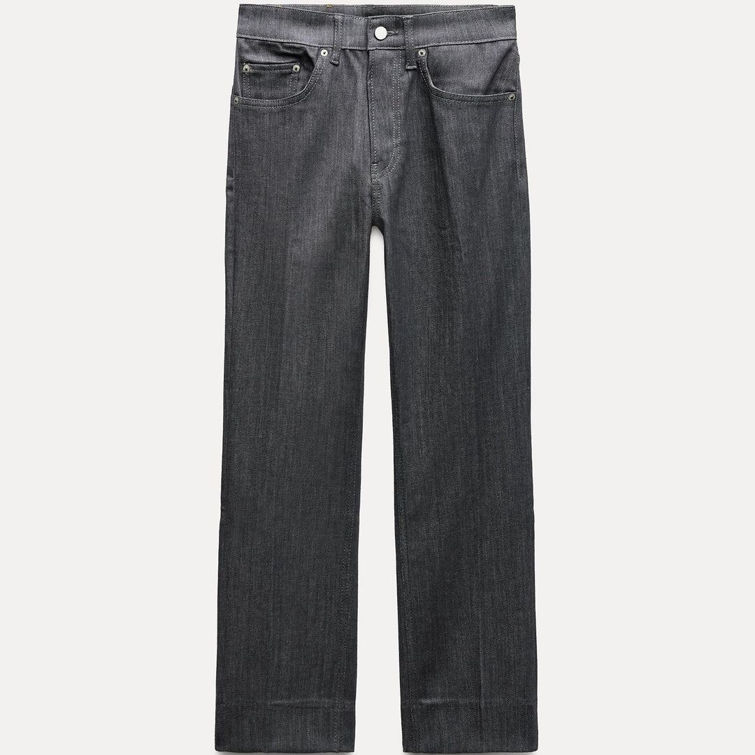Moudda ZARA - Jean bootcut taille haute court gris froid - Tunisie 1
