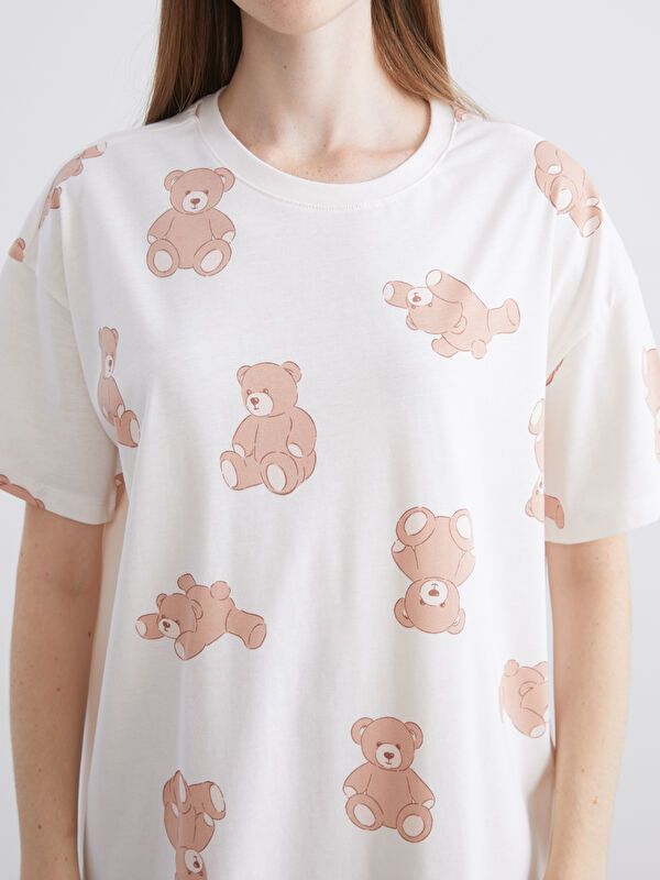 Moudda LC Waikiki - Chemise de nuit Femme Impression rose pâle - Tunisie 3