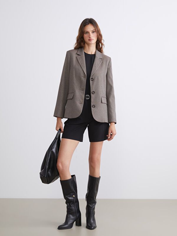 Moudda LC Waikiki - Veste tissée Femme À carreaux bruns - Tunisie 2