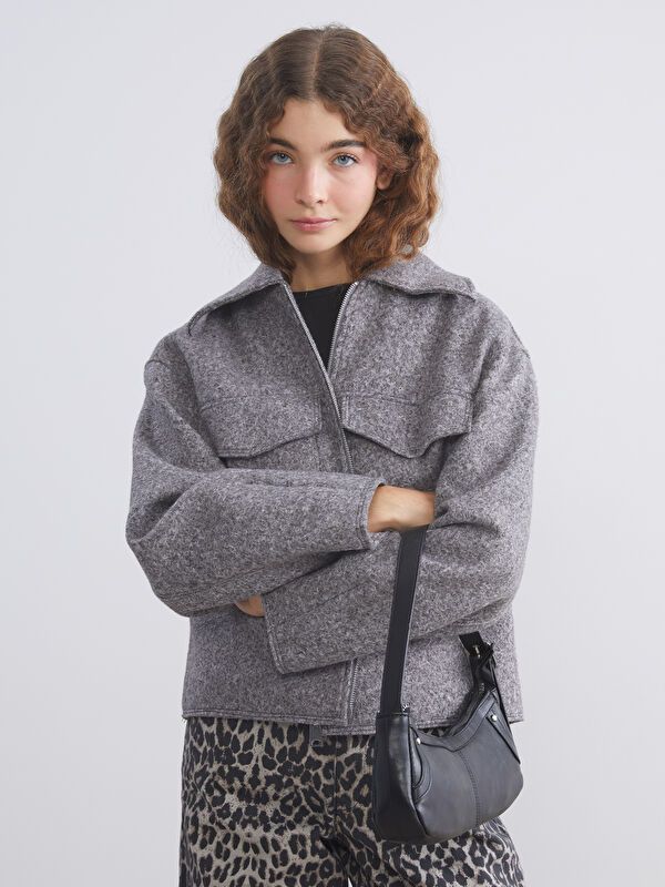 Moudda LC Waikiki - Manteau effet laine Femme Anthracite - Tunisie 1