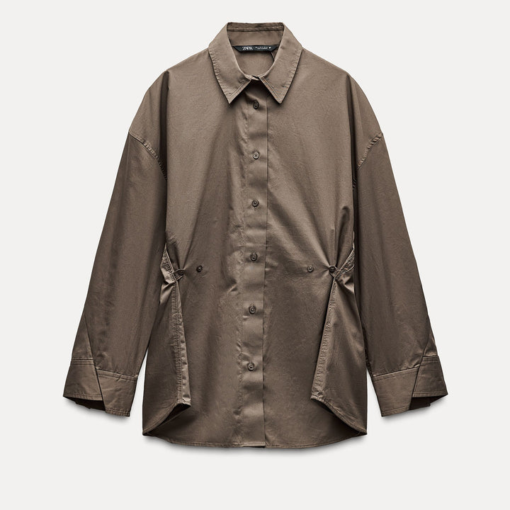Moudda ZARA - Chemise oversized gabardine boutons taille - Tunisie 1