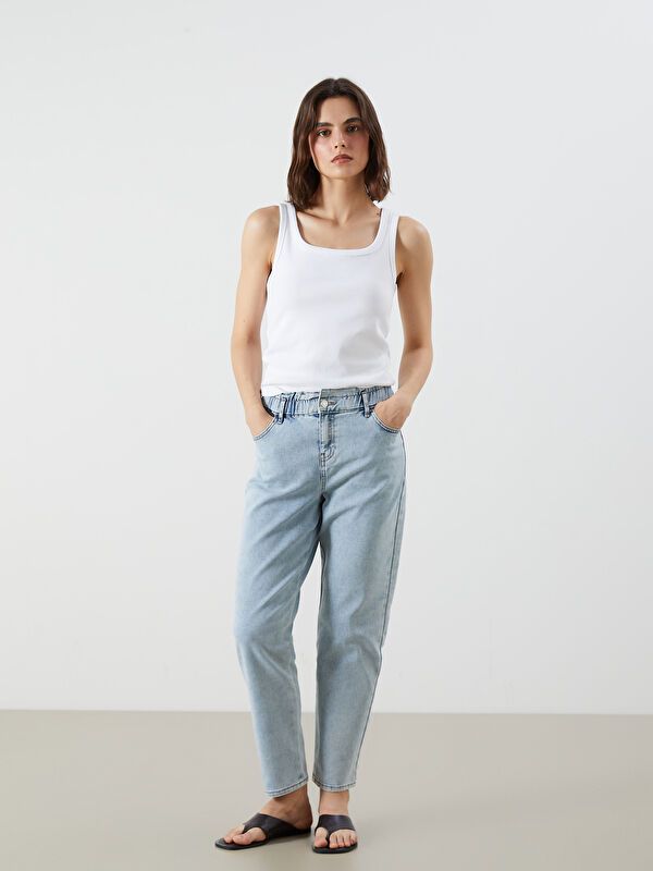 Moudda LC Waikiki - Pantalon tissé denim Femme Canne indigo clair - Tunisie 1
