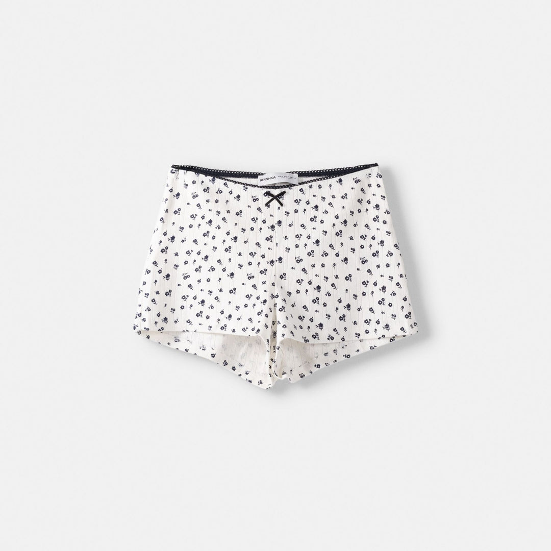 Moudda BERSHKA - Mini Short en Maille Pointelle Fleurie - Tunisie 1