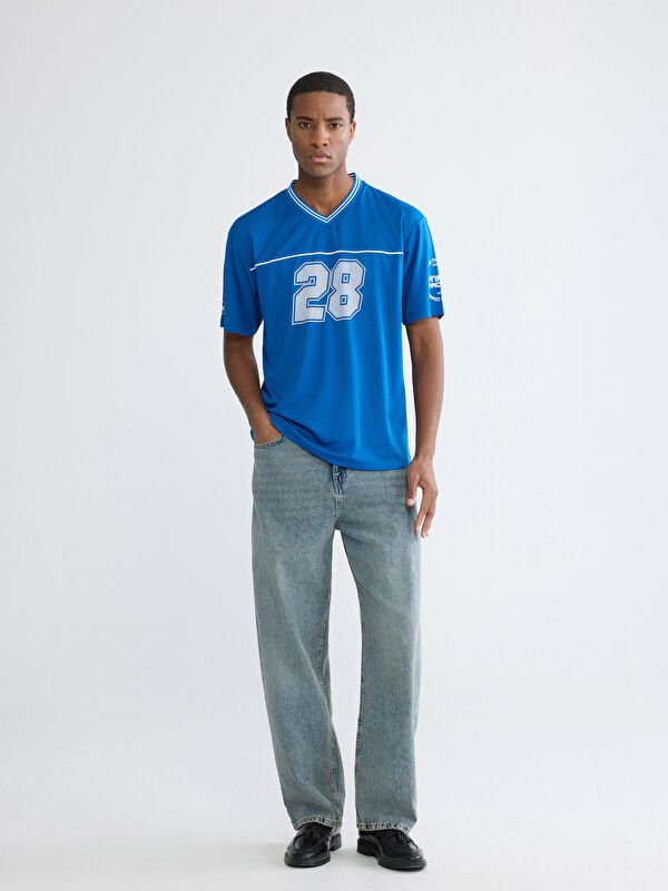 Moudda LC Waikiki - T-shirt imprimé manches courtes en jersey pour Homme couleur Bleu foncé - Tunisie 2