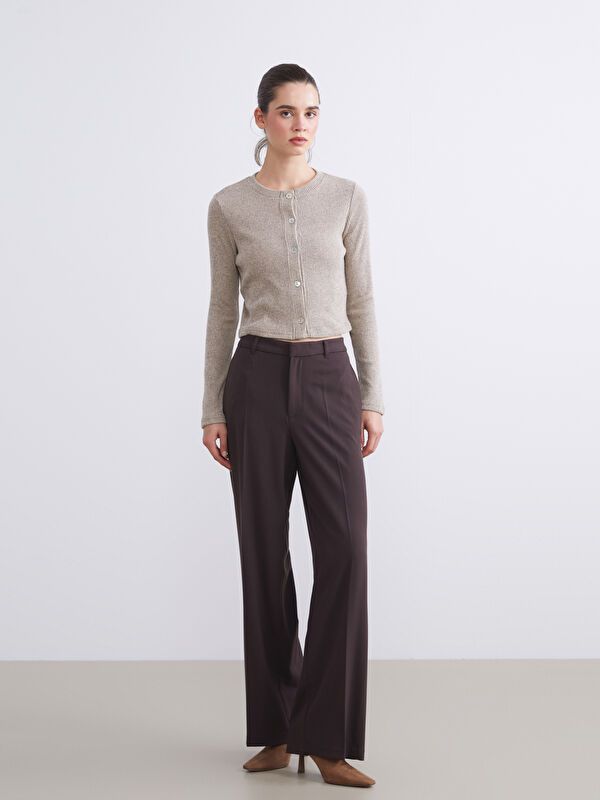 Moudda LC Waikiki - Pantalon tissé moyen Femme Brun foncé - Tunisie 1