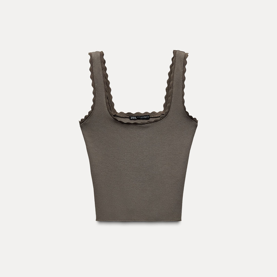 Moudda ZARA - Haut bretelles tricot ondulé extensible - Tunisie 1