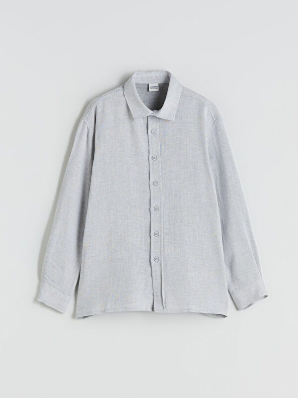 Moudda LC Waikiki - Chemise tissée manches longues Garçon Gris - Tunisie 1