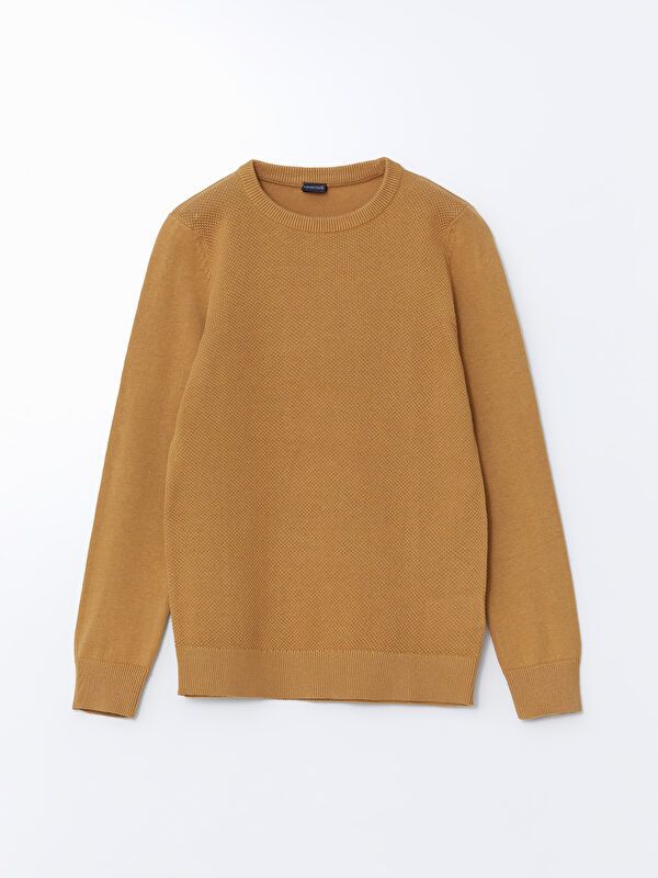 Moudda LC Waikiki - Pull tricot basique Garçon Beige foncé - Tunisie 1