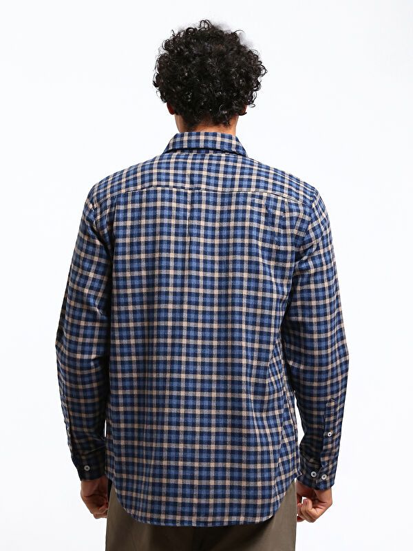 Moudda LC Waikiki - Chemise manches longues en tissu couleur Bleu pour hommes - Tunisie 5