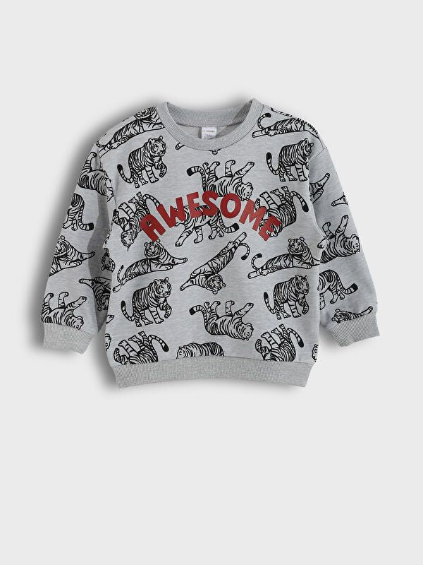 Moudda LC Waikiki - Pack sweatshirt jersey Garçon Beige melange pr - Tunisie 3