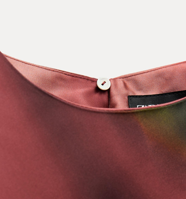 Moudda ZARA - Robe Midi Satin - Imprimé Diffusé - Tunisie 1