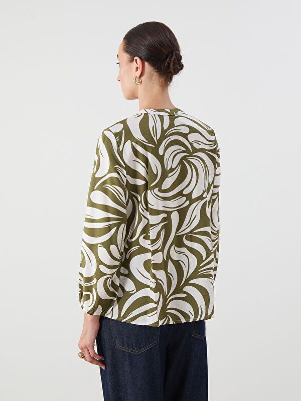 Moudda LC Waikiki - Blouse tissée imprimée manches longues Femme Imprimé vert - Tunisie 4