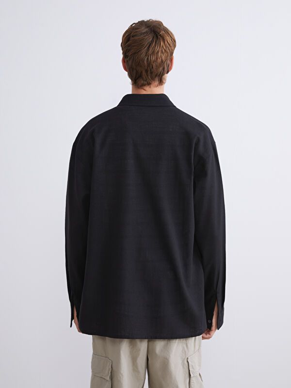 Moudda LC Waikiki - Chemise tissée manches longues Homme Noir - Tunisie 4