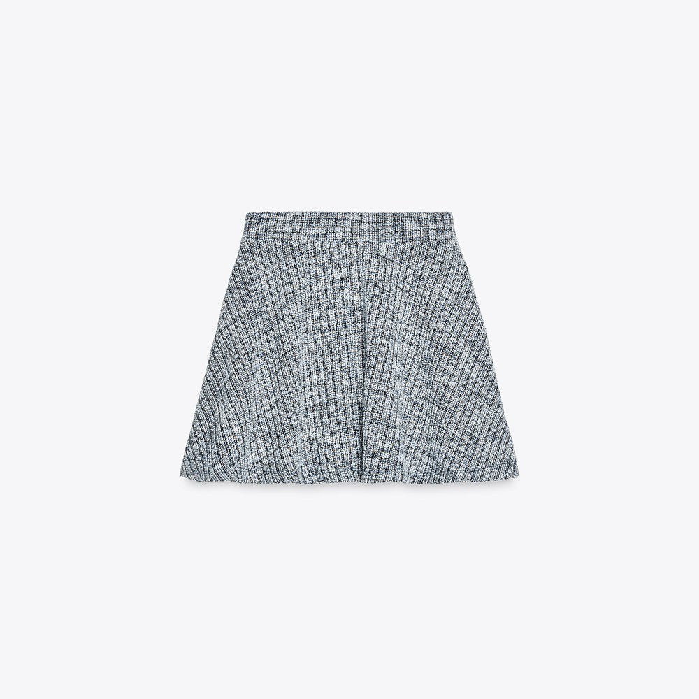 Moudda ZARA - Jupe Mini - Jacquard & Texture (Bleus) - Tunisie 2