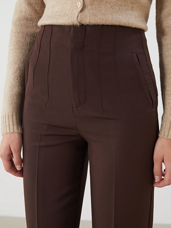 Moudda LC Waikiki - Pantalon tissé moyen Femme Brun foncé - Tunisie 3