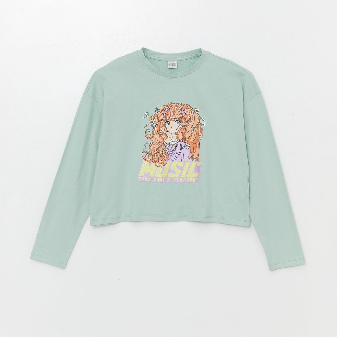 Moudda LC Waikiki - Body en jersey manches longues Fille Vert clair - Tunisie 1