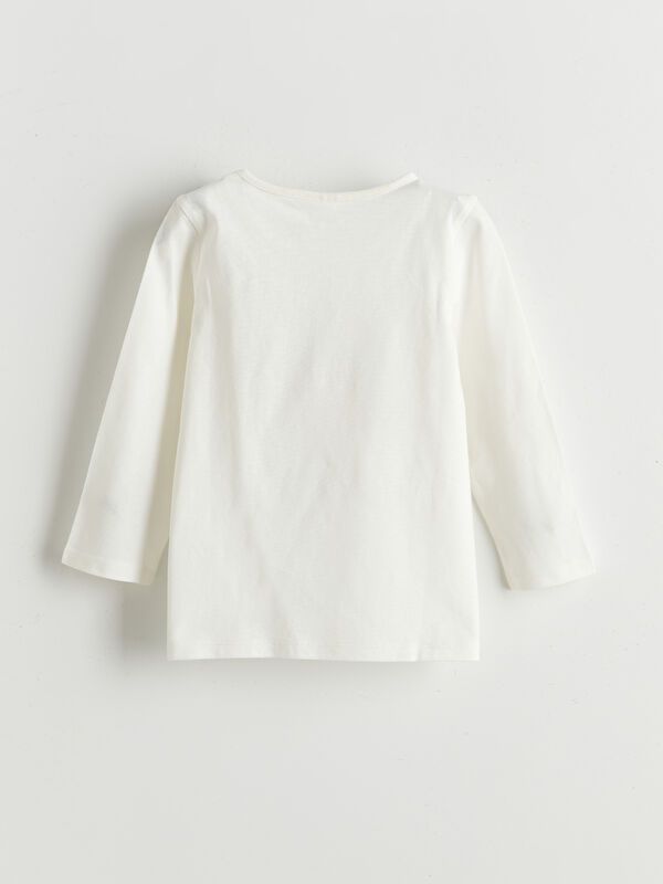 Moudda LC Waikiki - Pyjama en jersey manches longues moyen Fille Ecru - Tunisie 3