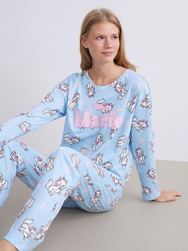 Moudda LC Waikiki - Pyjama manches longues Femme Impression bleu clair - Tunisie 1