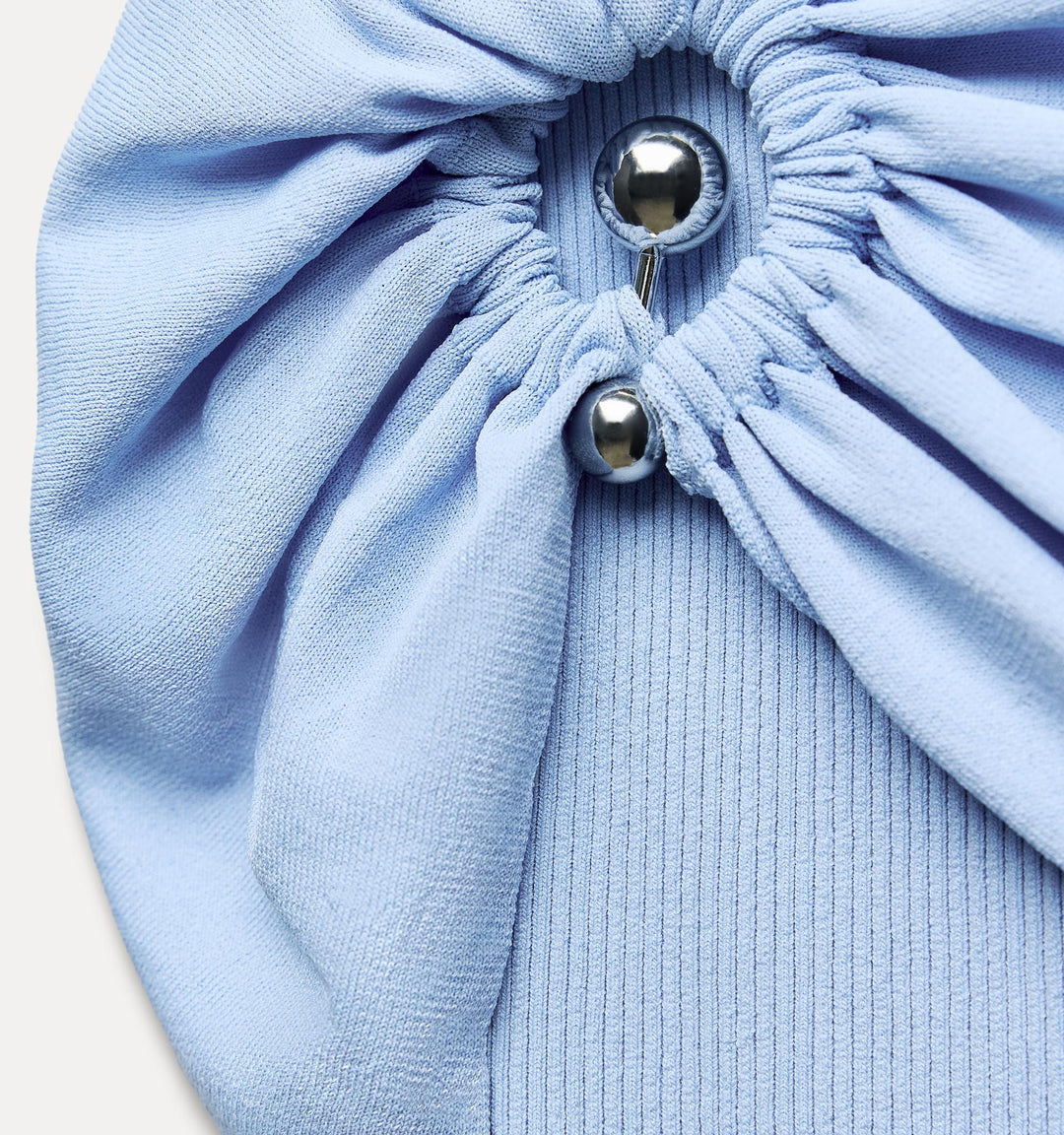 Moudda ZARA - Bleu – top épaules dénudées détail métallique - Tunisie 3