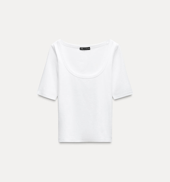 Moudda ZARA - T-shirt col rond en coton extensible - Tunisie 2