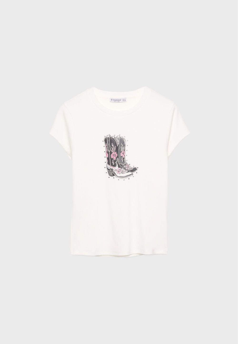 Moudda STRADIVARIUS - T-Shirt M/C Col Rond Imprimé avec Clous - Tunisie 2