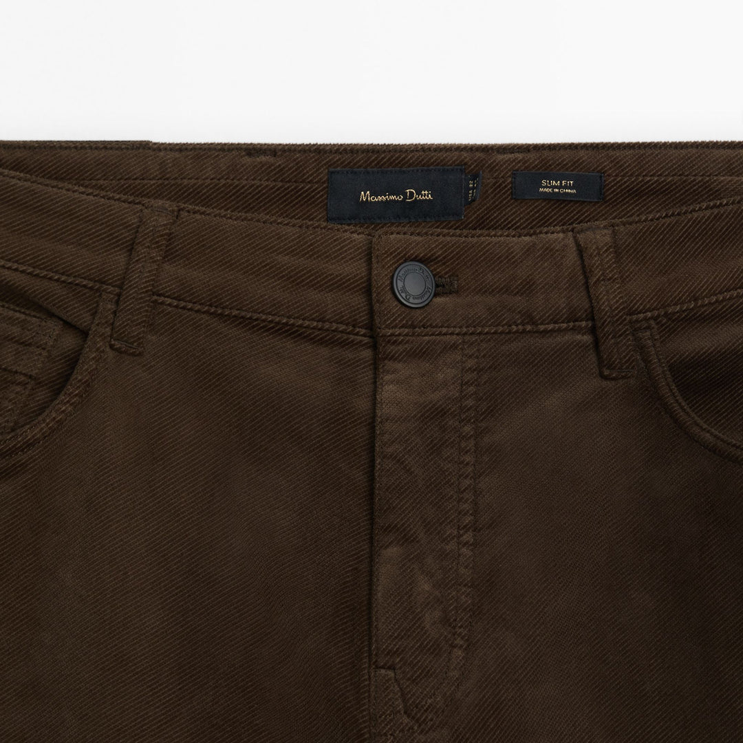 Moudda Massimo Dutti - Pantalon jean velours côtelé diagonal coupe slim - Tunisie 7