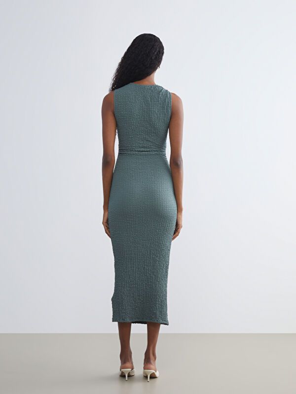 Moudda LC Waikiki - Robe en jersey manches courtes Femme Vert - Tunisie 4