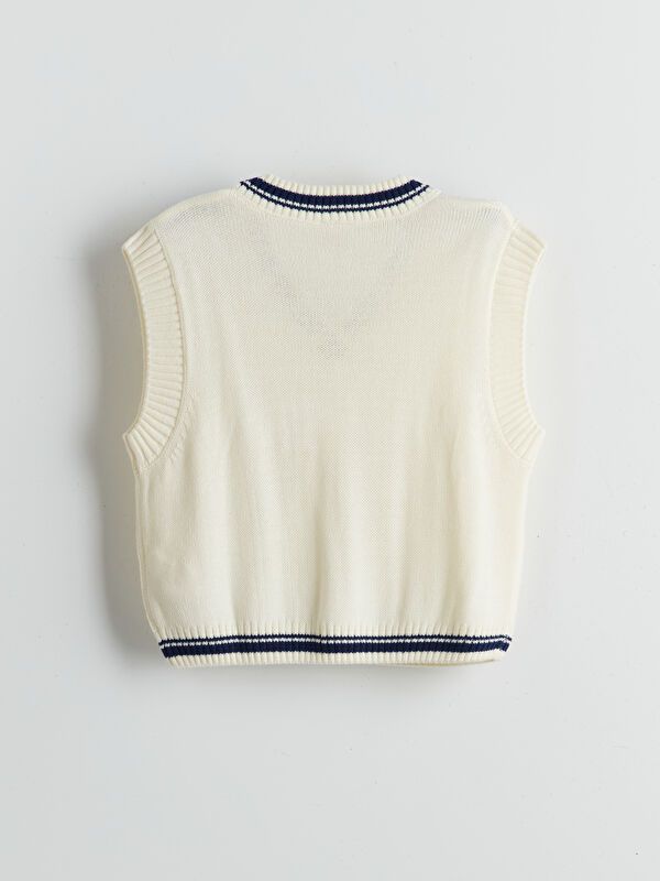 Moudda LC Waikiki - Pull tricot sans manches Fille Ecru - Tunisie 2