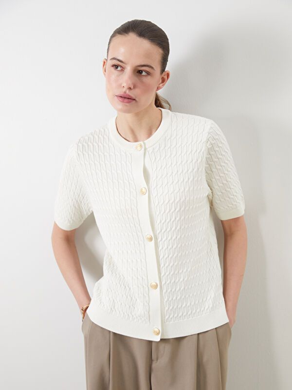 Moudda LC Waikiki - Cardigan fin en tricot Femme Ecru - Tunisie 1