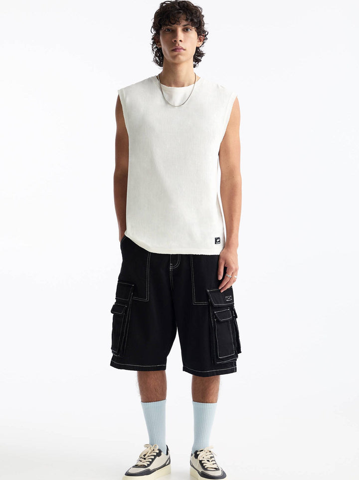 Moudda PULL & BEAR - Bermuda Denim Cargo Multi-Poches Contrast ST - Tunisie 4