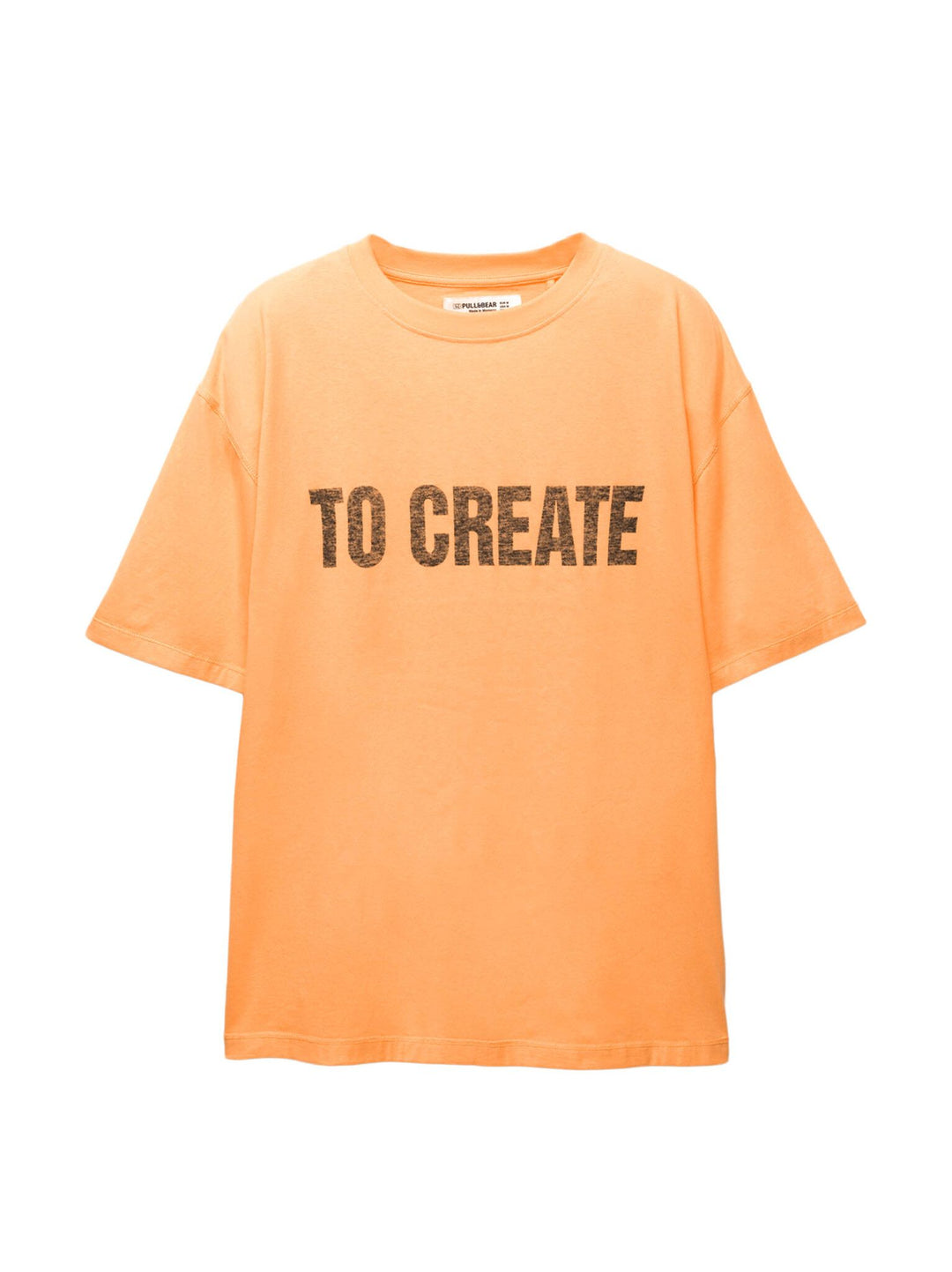 Moudda PULL & BEAR - T-Shirt Graphique - Orange & Texte - Tunisie 1