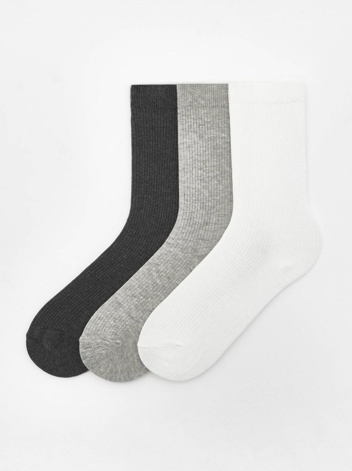 Moudda PULL & BEAR - Pack 3 Chaussettes Hautes Côtelé - Tunisie 1