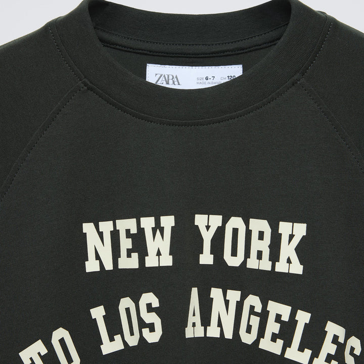 Moudda ZARA - T-shirt manches longues New York raglan new jogging - Tunisie 3
