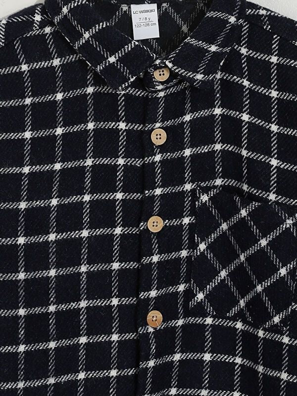 Moudda LC Waikiki - Chemise tissée manches longues Garçon Contrôle de l'essence foncée - Tunisie 4