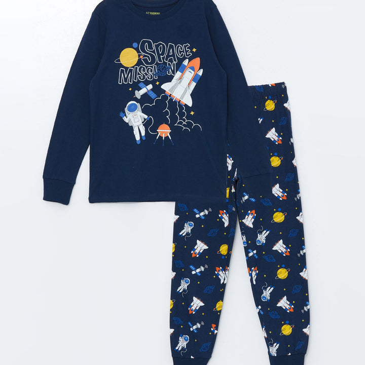 Moudda LC Waikiki - Pyjama en jersey manches longues Garçon Marine - Tunisie 1