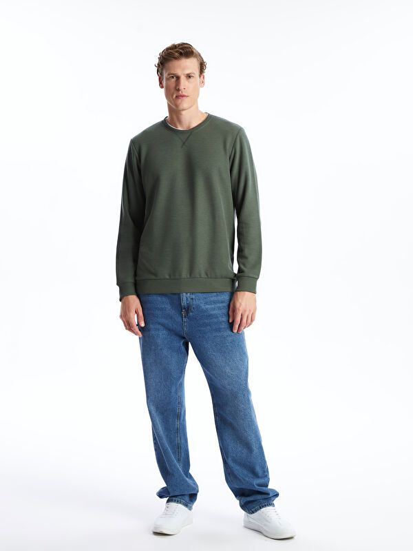 Moudda LC Waikiki - Sweatshirt jersey basique Homme Vert foncé - Tunisie 2