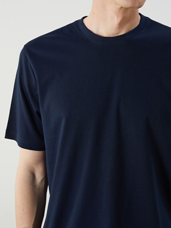 Moudda LC Waikiki - T-shirt jersey col rond manches courtes Homme Bleu marine - Tunisie 3