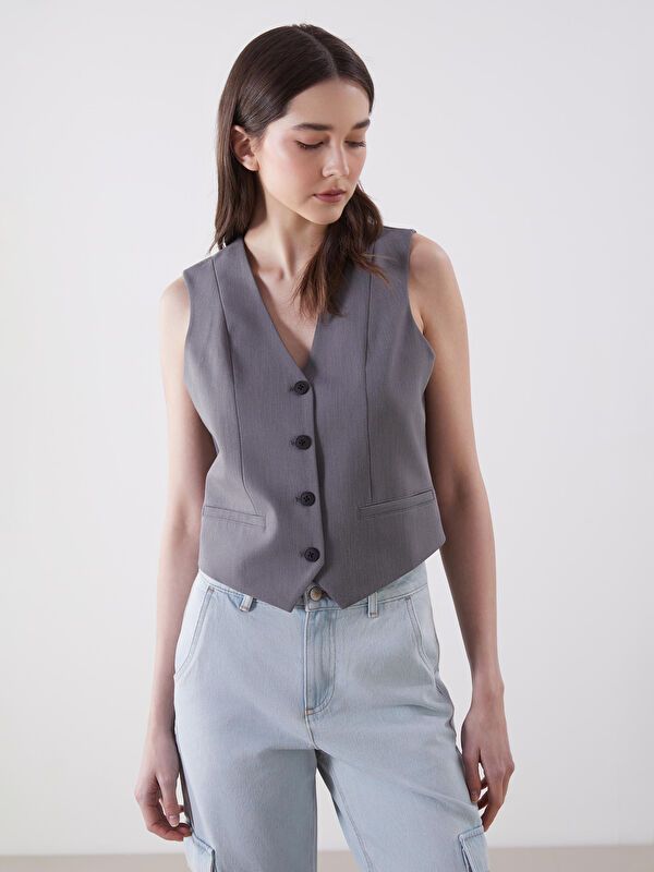 Moudda LC Waikiki - Débardeur tissé Femme Mélange de gris - Tunisie 1